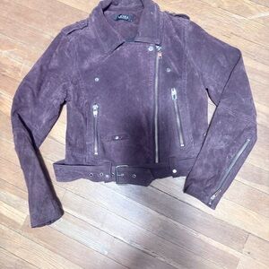 AKIRA Dark Purple Suede Leather Jacket